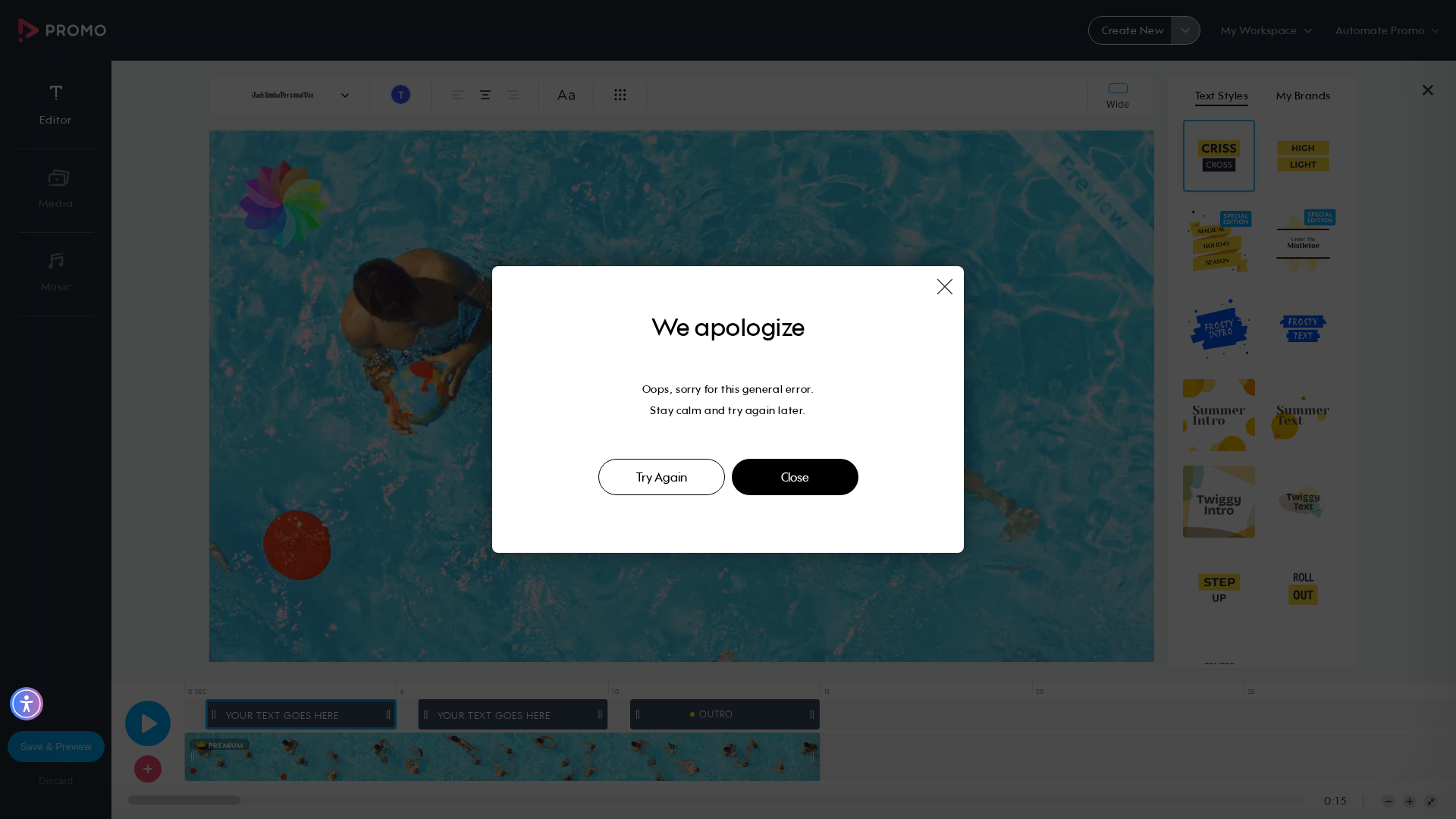 Test failure screenshot